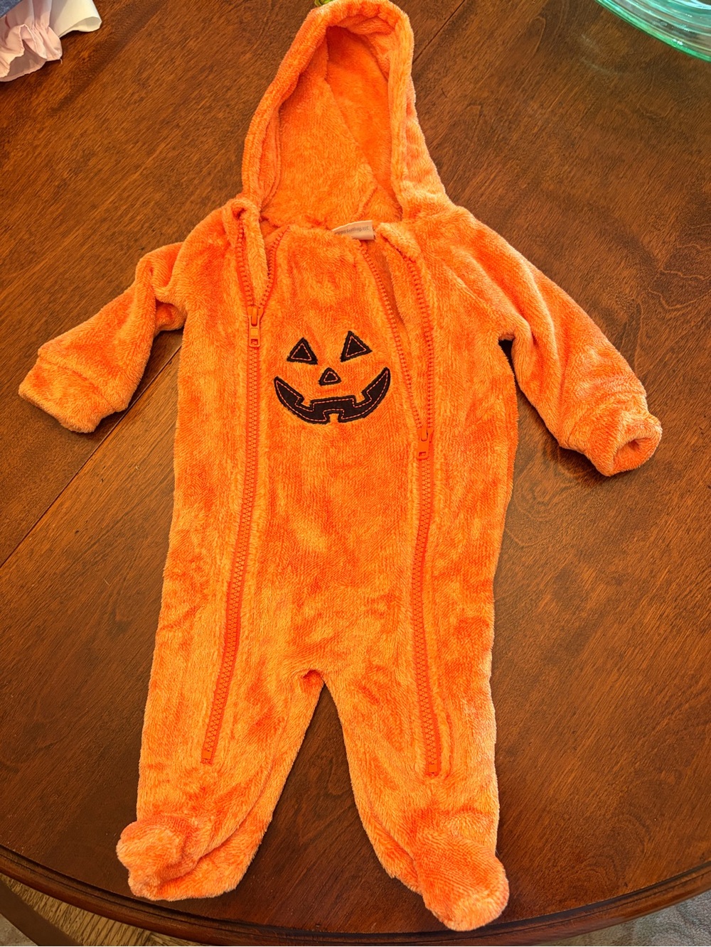 EUC Koala Kids Bright Orange Plush Zip-Up Hooded One-Piece